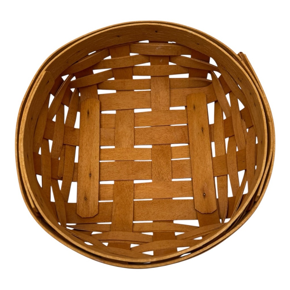 Longaberger Catch All Small Round Basket 2001 Signed Handwoven